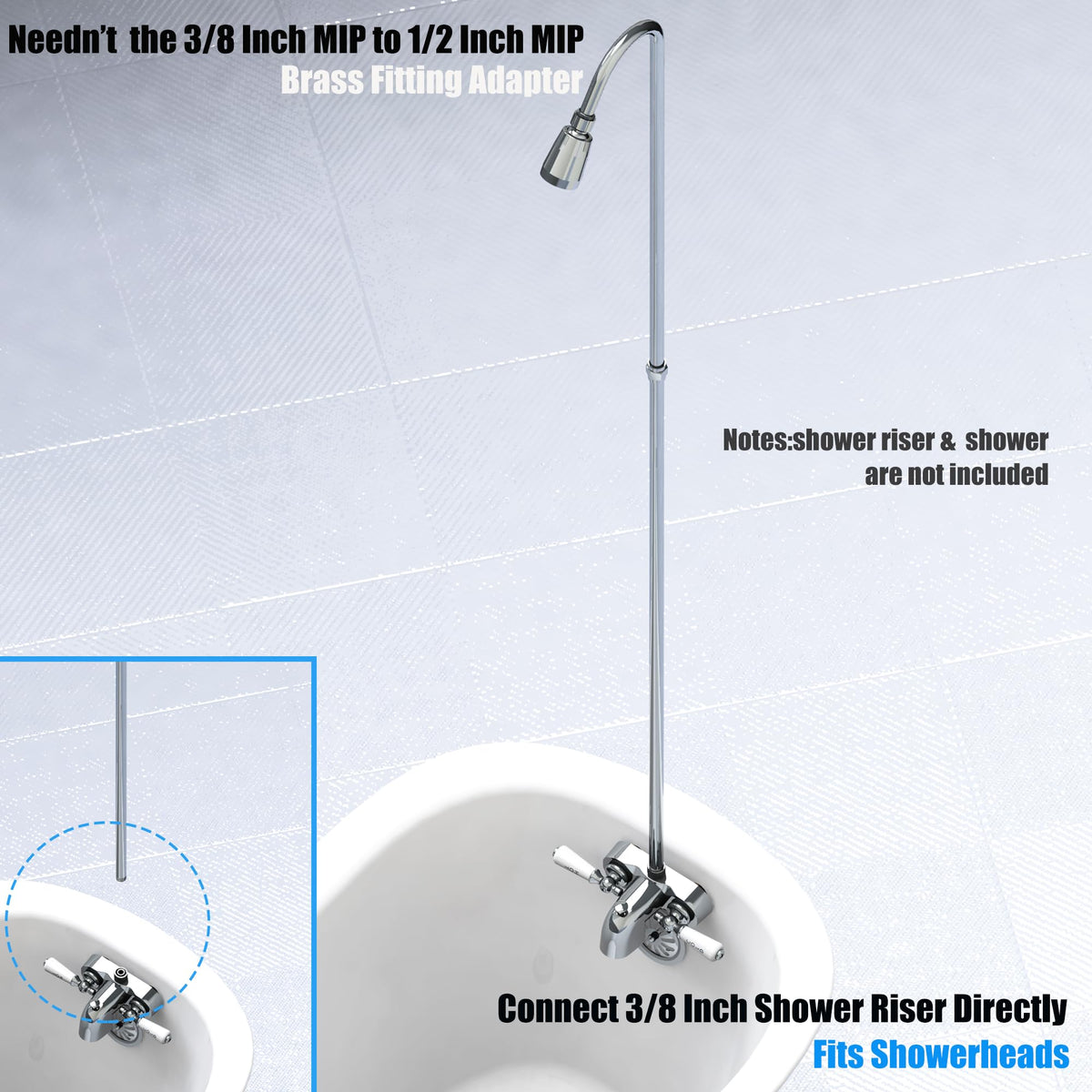 Pyhomestrim adapter converts 3/8 to 1/2 inch MIP for flexible fittings