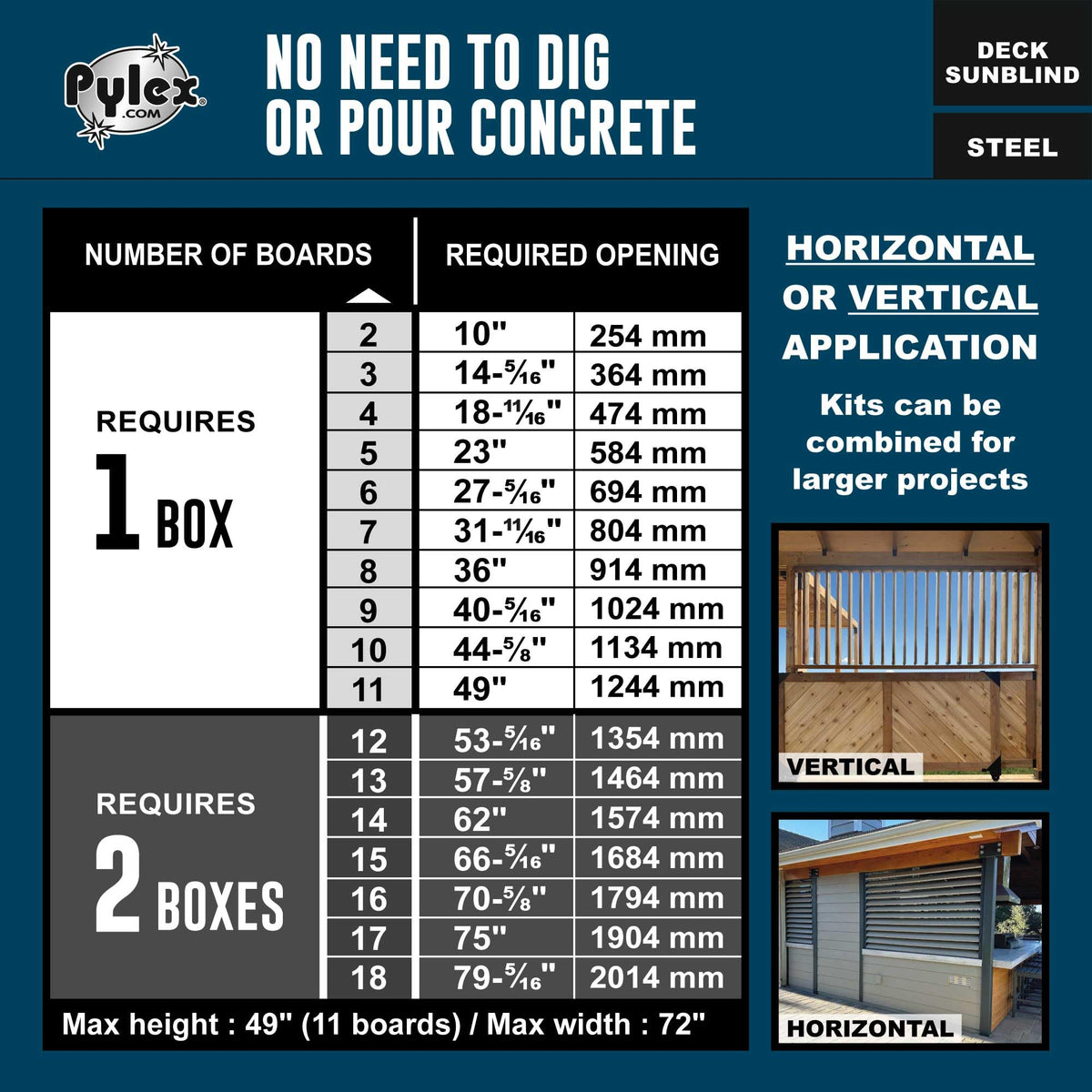 Pylex Deck Sunblind System assembly guide helps a fast, precise setup.