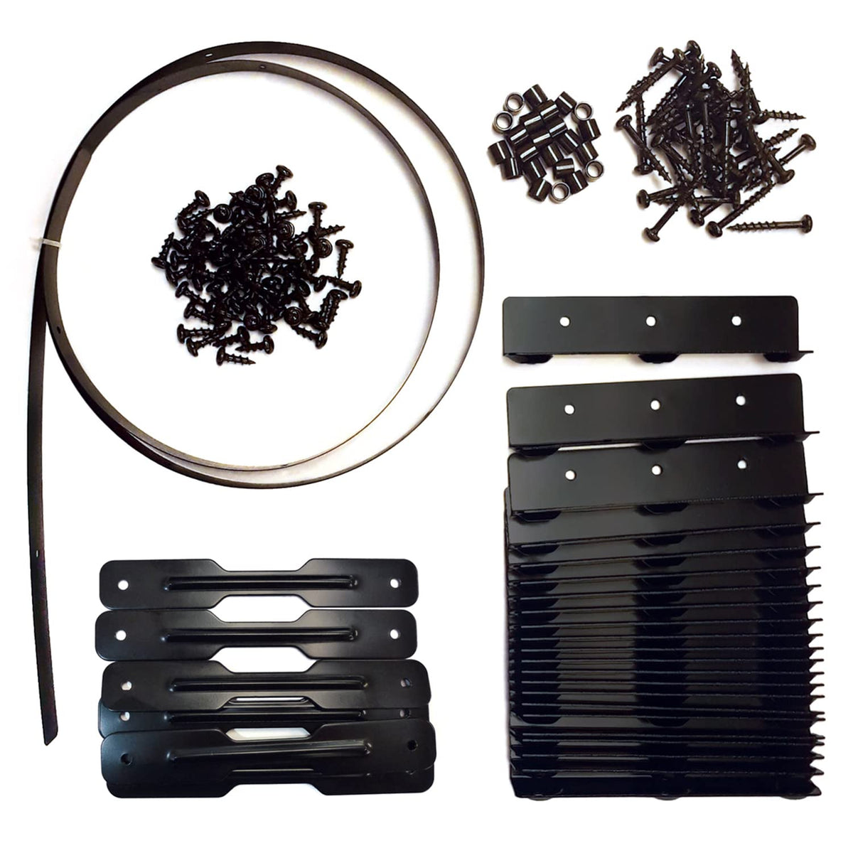 Pylex Deck Sunblind System black finish resists rust in outdoor environments.
