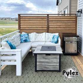Pylex Deck Sunblind System horizontal or vertical mounting enables flexible shade layouts.