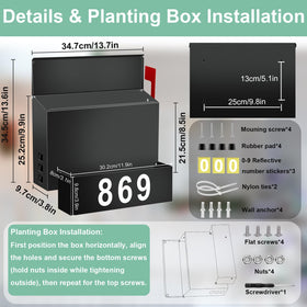 Pyoimmne wall-mount mailbox with planter side view, shows decorative greenery and practical storage.
