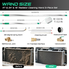 PYQPYQ 24-inch radiator cleaning wand ideal for standard cars and pickups.