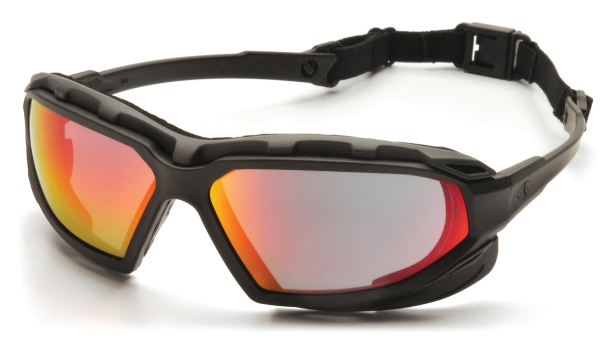 Pyramex Highlander XP eyewear with sky red mirror anti-fog lens for clear all-day vision