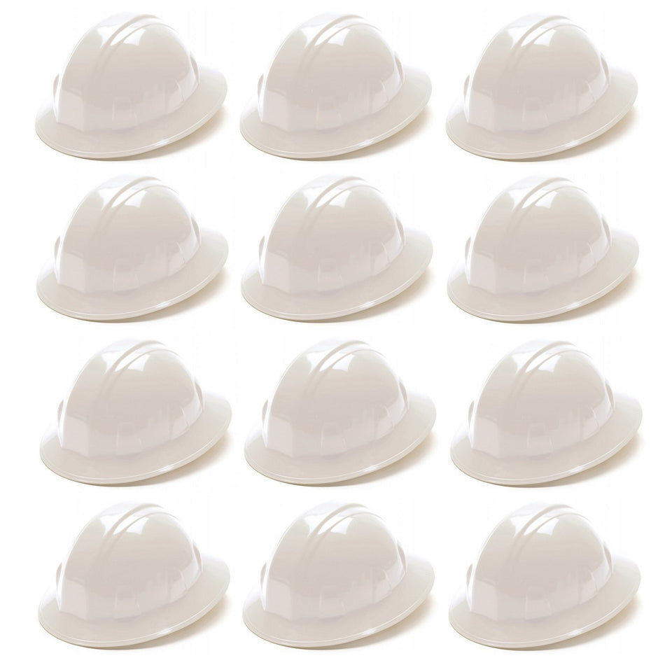Pyramex HP24110 white full-brim hard hat for versatile protection
