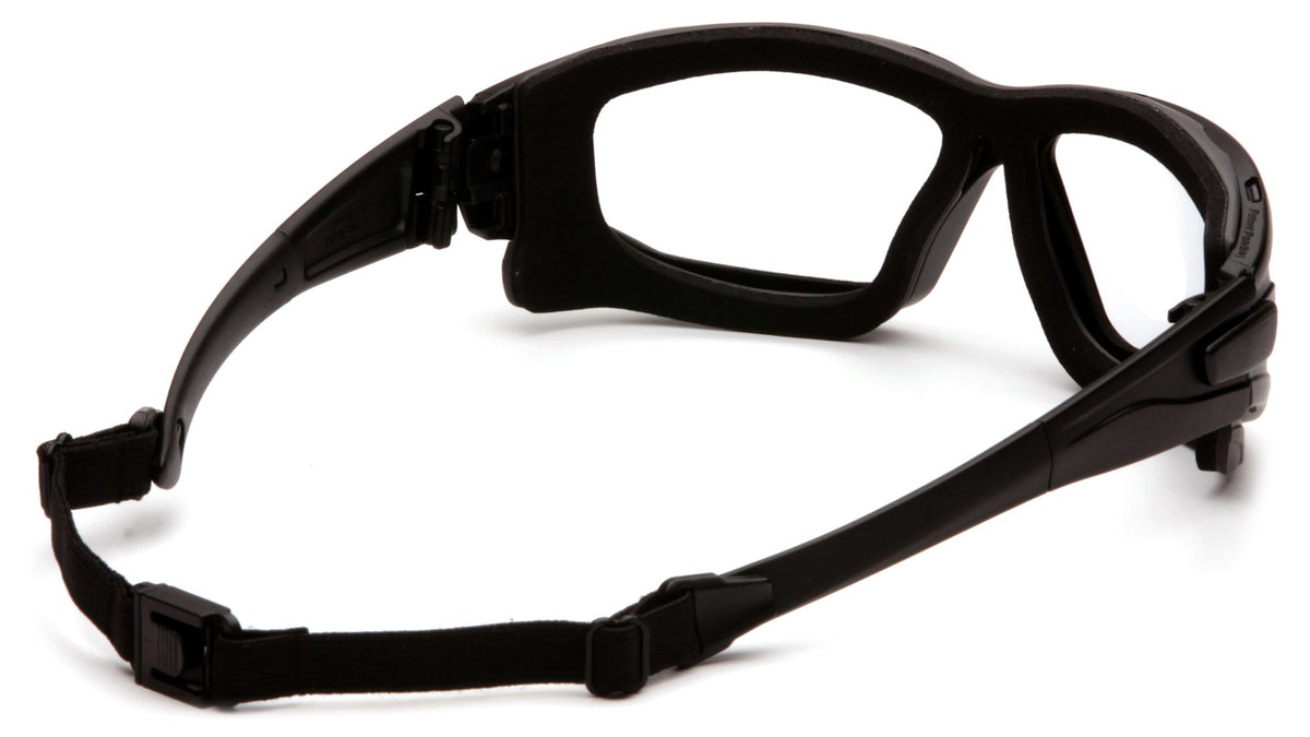 Pyramex I-Force Sporty quick-release temples for fast, secure adjustments.