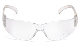 Pyramex Intruder Reader bifocals with clear lenses for +2.5 reading.