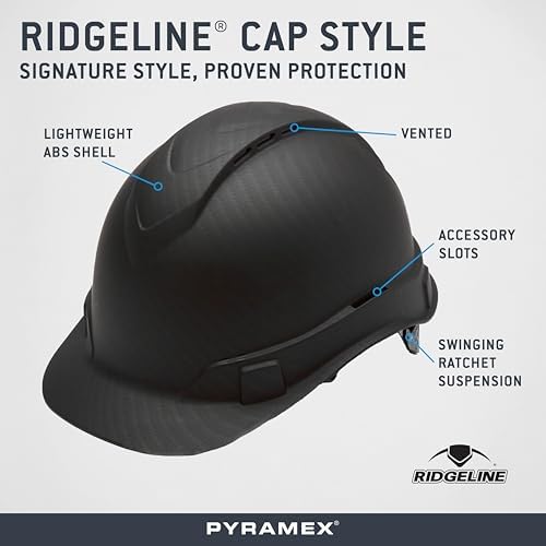 Pyramex Ridgeline vented cap side view, cooling during outdoor work