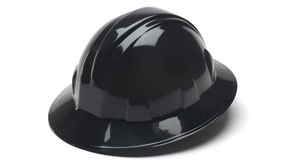 Pyramex Safety SL Series full brim hat black with sun and rain protection for outdoor work.