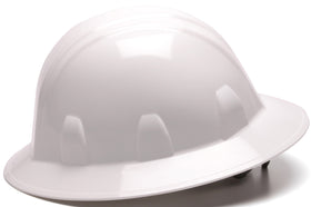 Pyramex SL Series full brim viewed from the side showing shade on outdoor work.