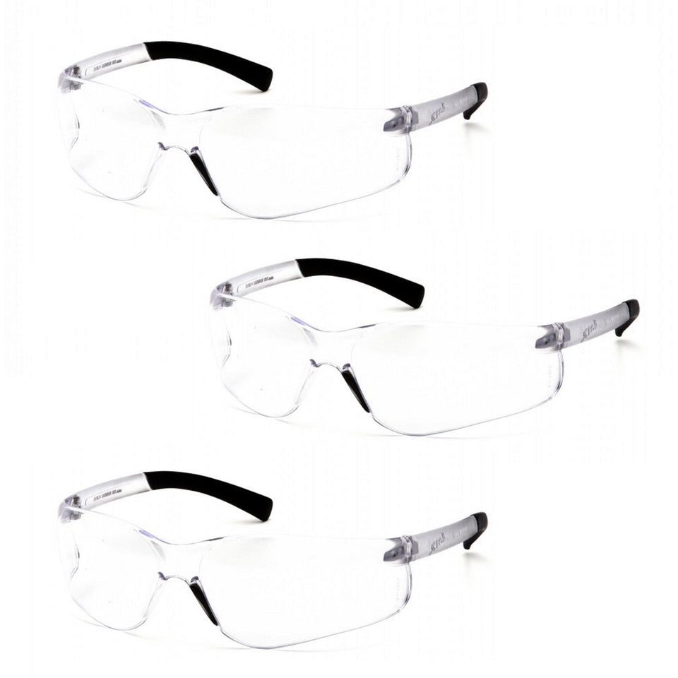 Pyramex Ztek bifocal reader safety glasses front view with clear lenses and UV protection.