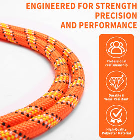 Pyroclastia Orange Rope used for tree work and limb lowering tasks.
