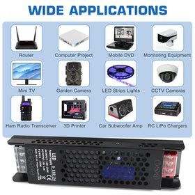PZETCEIR 24V LED driver labeled ports and connections for quick setup