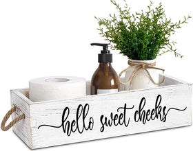 PZJIEAN Hello Sweet Cheeks dual-sided box adds playful bathroom charm.