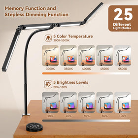 Pzloz lamp with 360° and 270° adjustability for precise illumination.