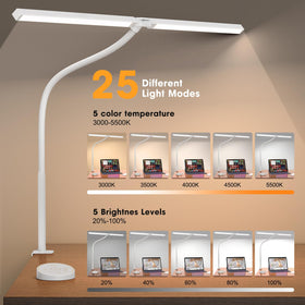 Pzloz LED desk lamp 360-degree arm allows flexible positioning for precise illumination.
