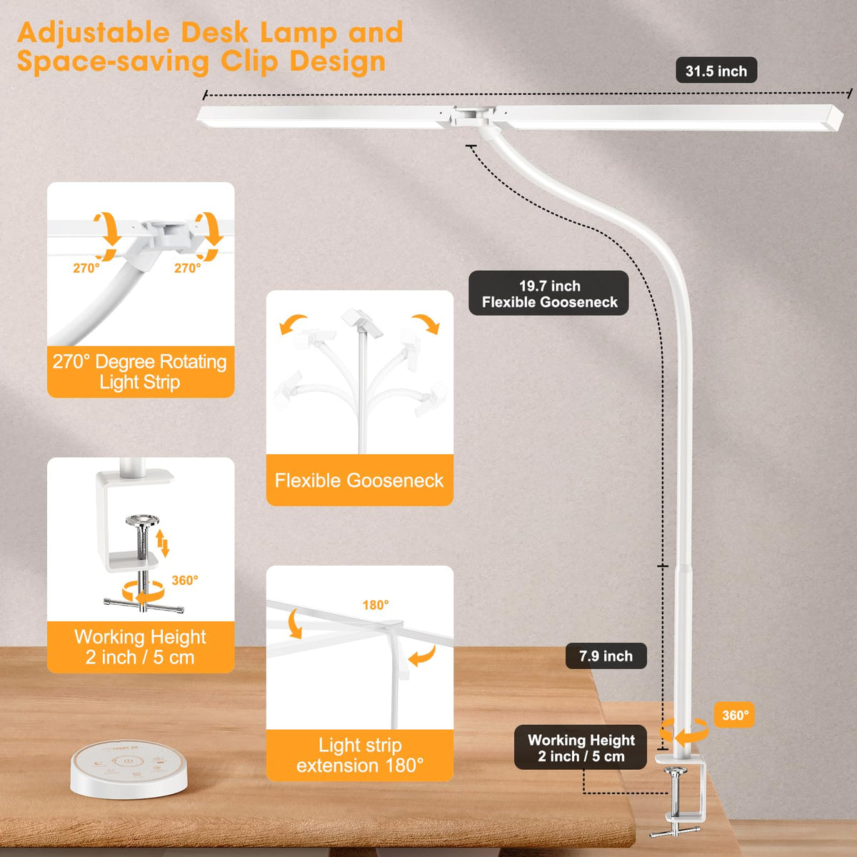 Pzloz LED desk lamp uses durable aluminum design for long-lasting performance.