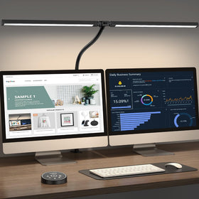Pzloz LED desk lamp with clamp for secure mounting and precise workspace illumination.