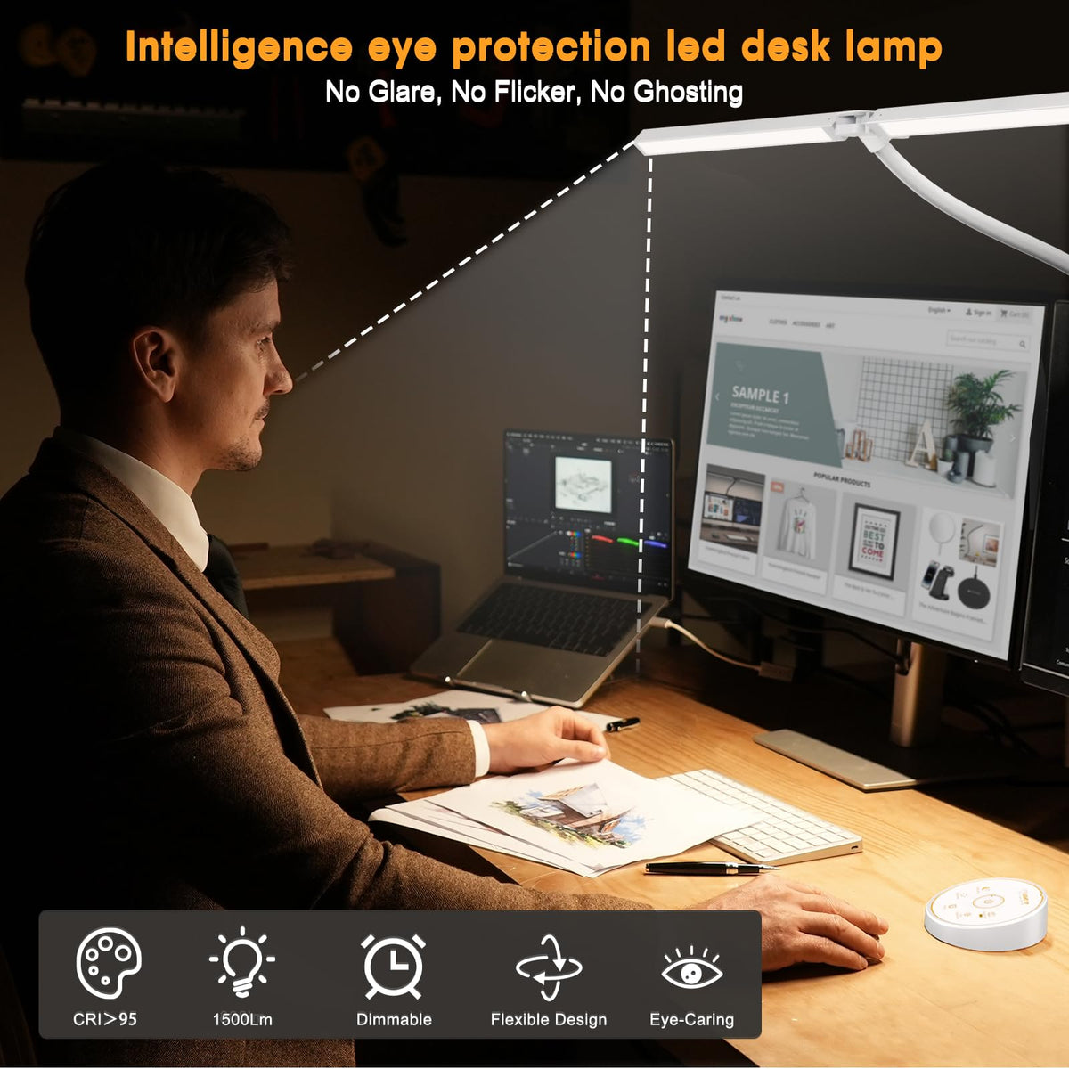 Pzloz LED desk lamp provides eye-friendly, glare-free lighting for long study sessions.