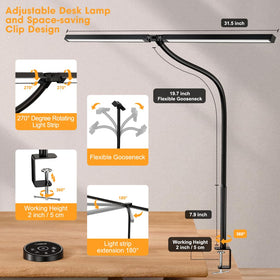 Pzloz desk lamp with wireless remote for quick mode and brightness changes.