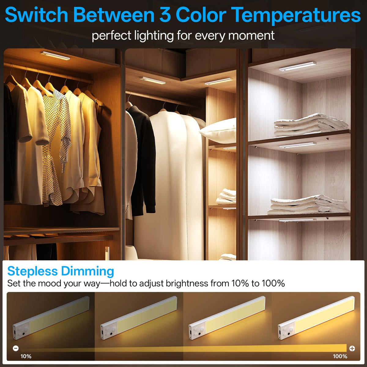 PZSUNLY brightness adjustable from dim to bright for precise lighting.
