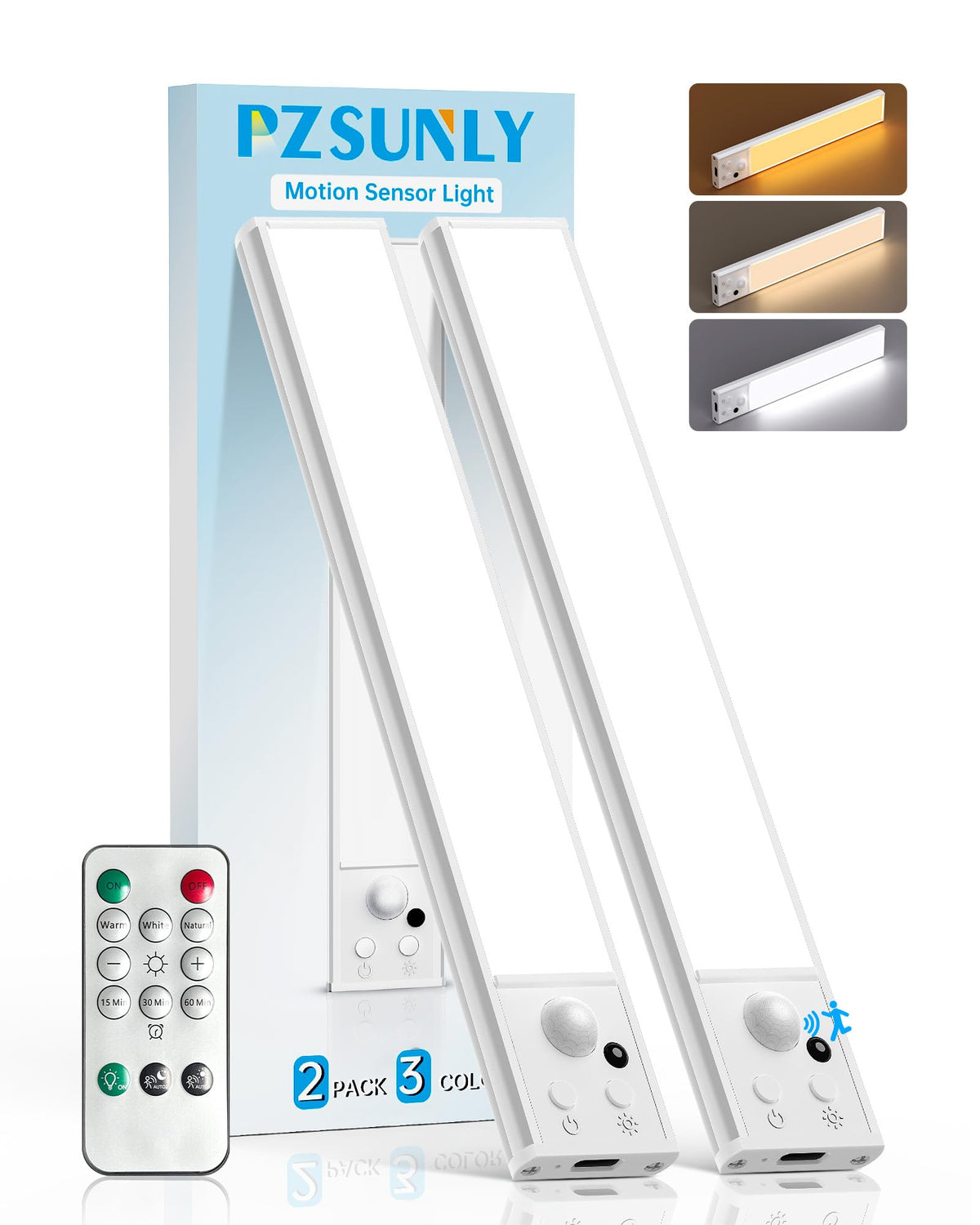 PZSUNLY under-cabinet light with wireless remote for kitchen task lighting.