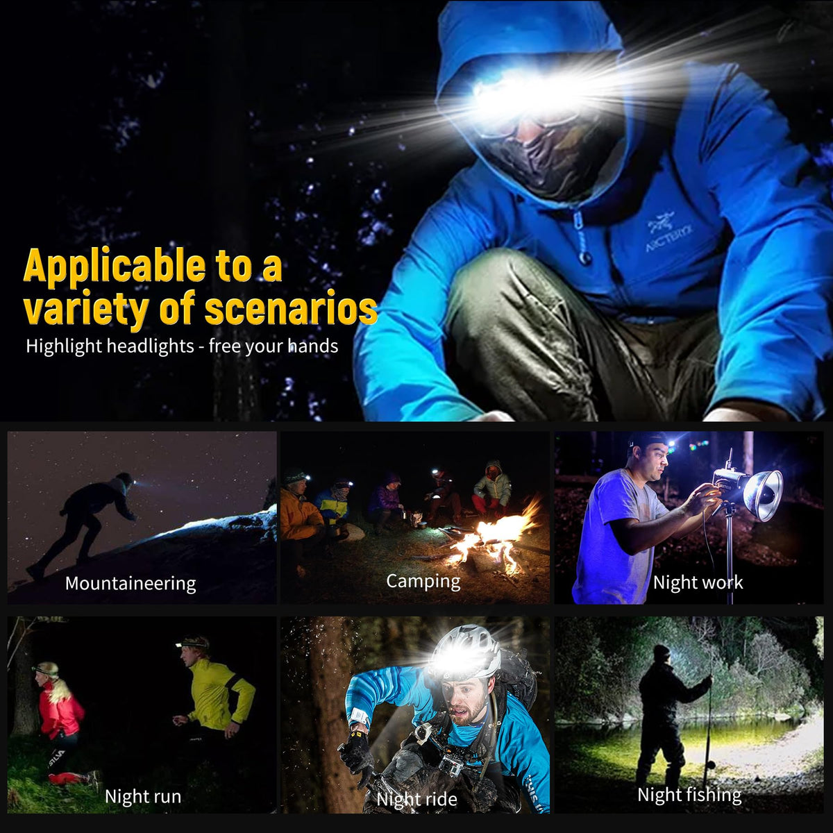 The PZZOE headlamp adjustable headband fits adults and kids.