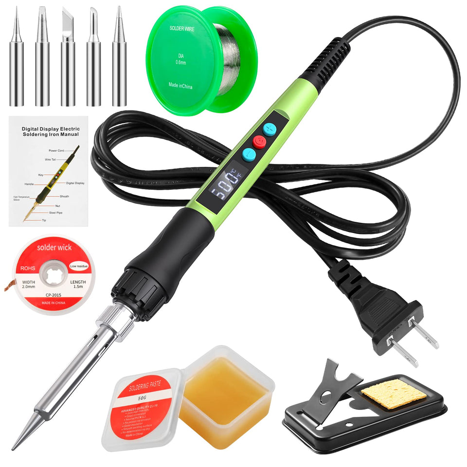 Q-MING soldering iron with LED display enables precise control and fast heat-up.
