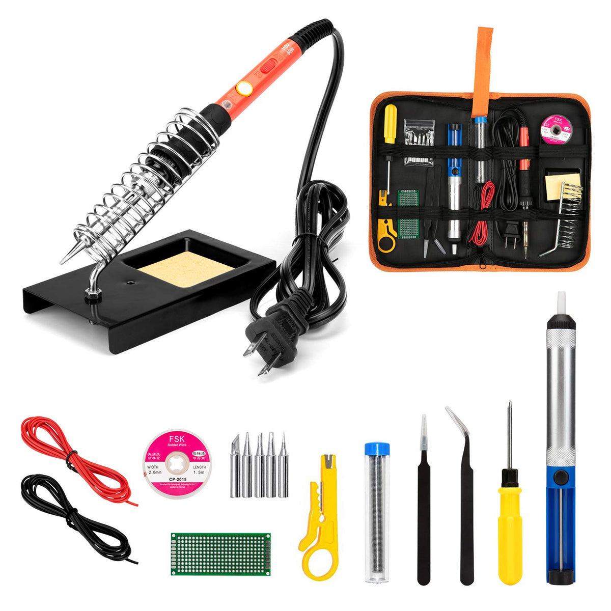Q-MING soldering iron kit 60W setup for quick, precise work