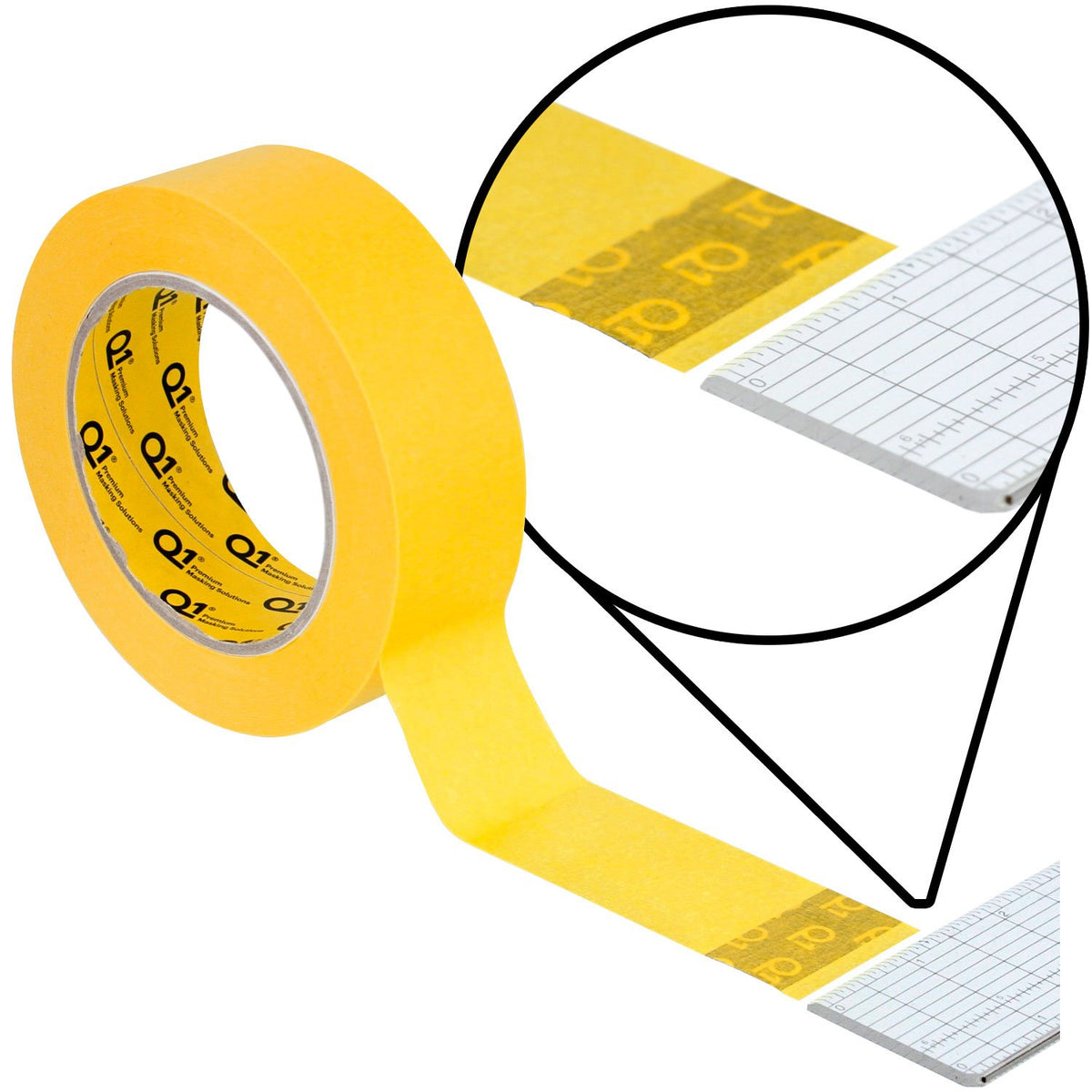 Q1 yellow masking tape features easy tear for fast masking on irregular shapes