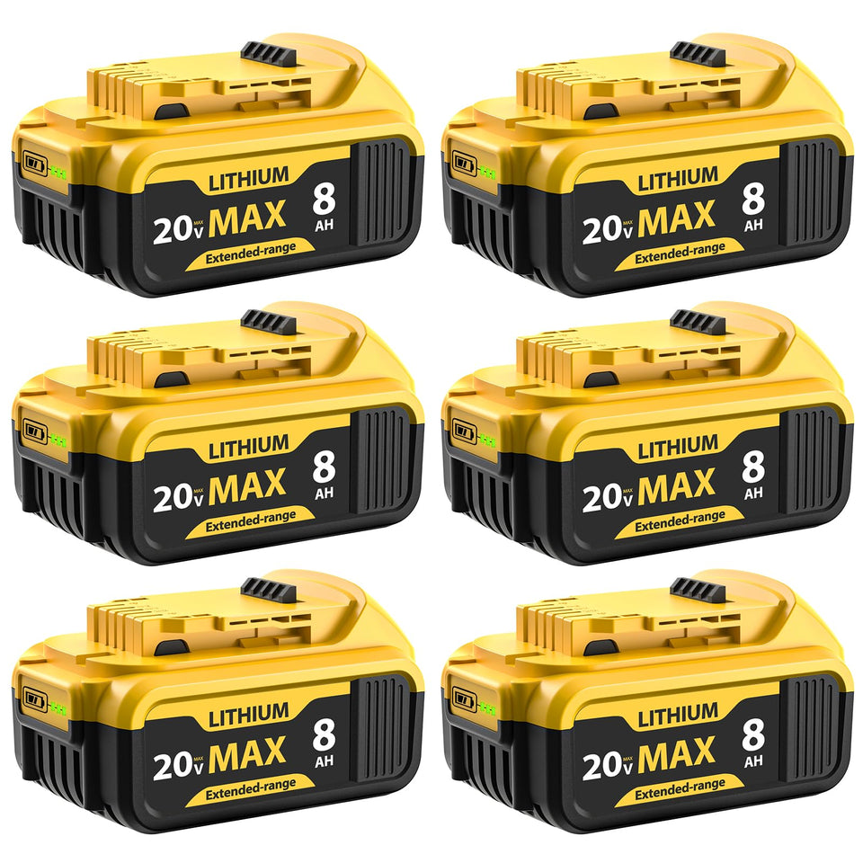 qamqfsou 6-pack 8000mAh battery for DCB200 boosts runtime for tough jobs.