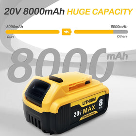 qamqfsou 6-pack 8000mAh battery for DCB203 offers reliable power on-site tasks.
