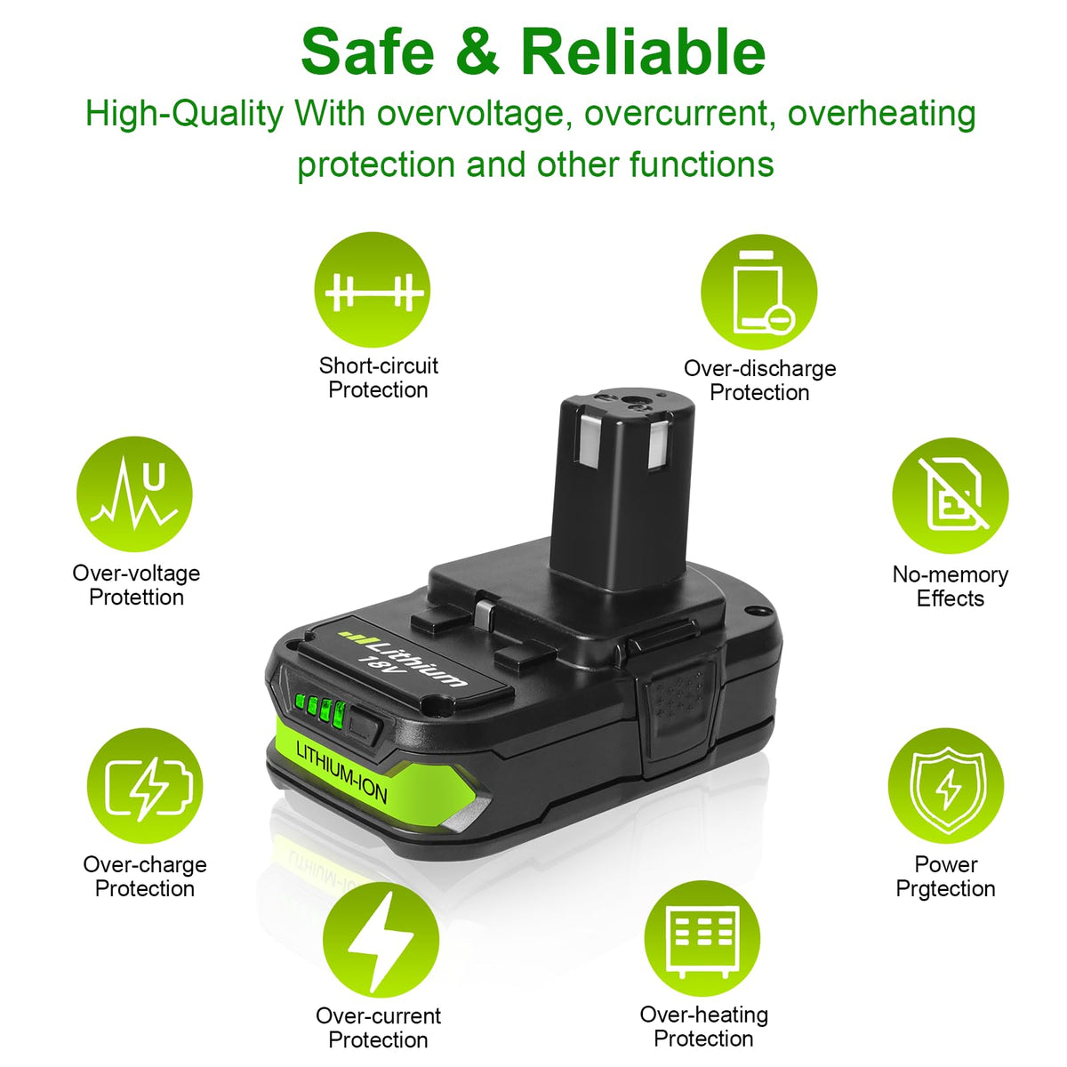 QANAVIROX batteries compatible with Ryobi ONE+ tools for versatile use.