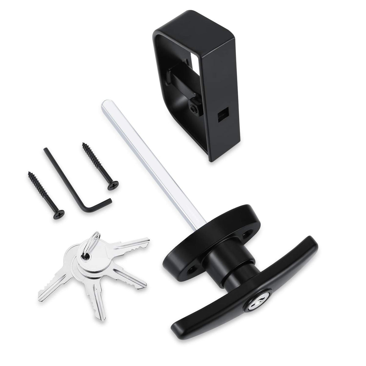 QANVEE back D-handle showing adjustable fit for varying door thickness.