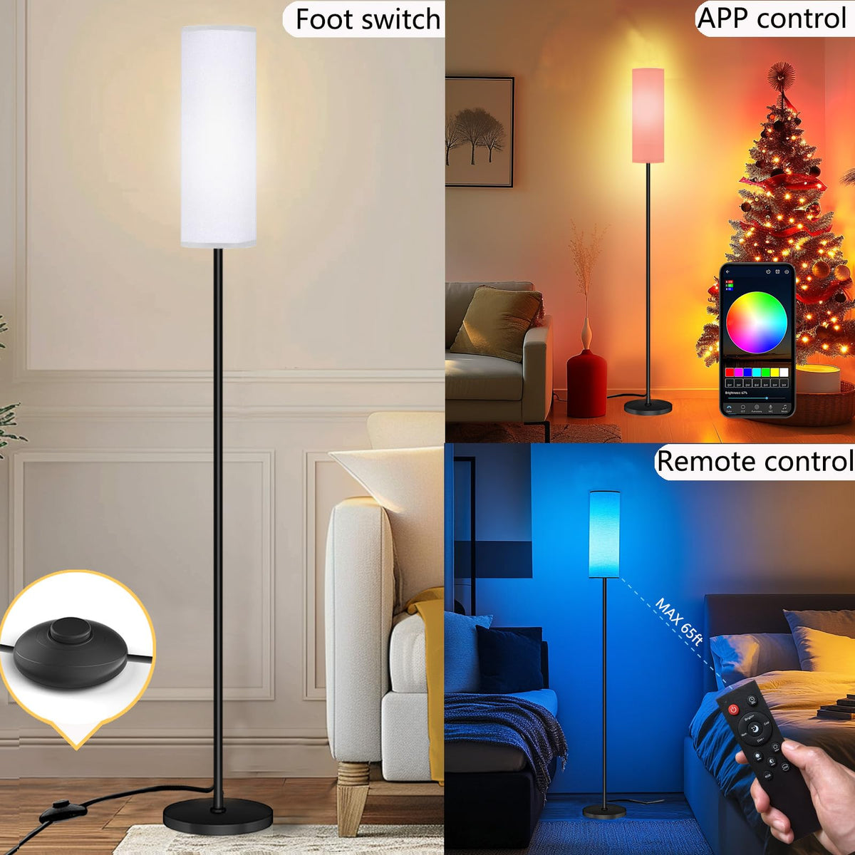 67-inch tall Qaubauyt floor lamp beside a sofa in a modern room