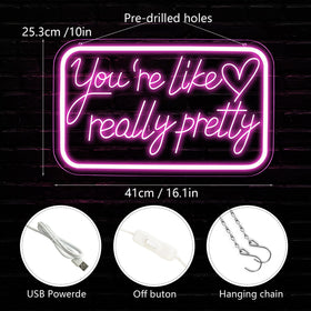 qbanziou You're Like Really Pretty neon sign as a bright Christmas gift idea