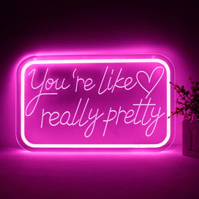 qbanziou You're Like Really Pretty neon sign wall decor for a cozy bedroom ambiance