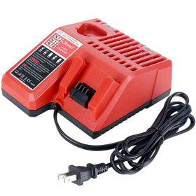 Qbmel 12V-18V charger front view for versatile battery charging.