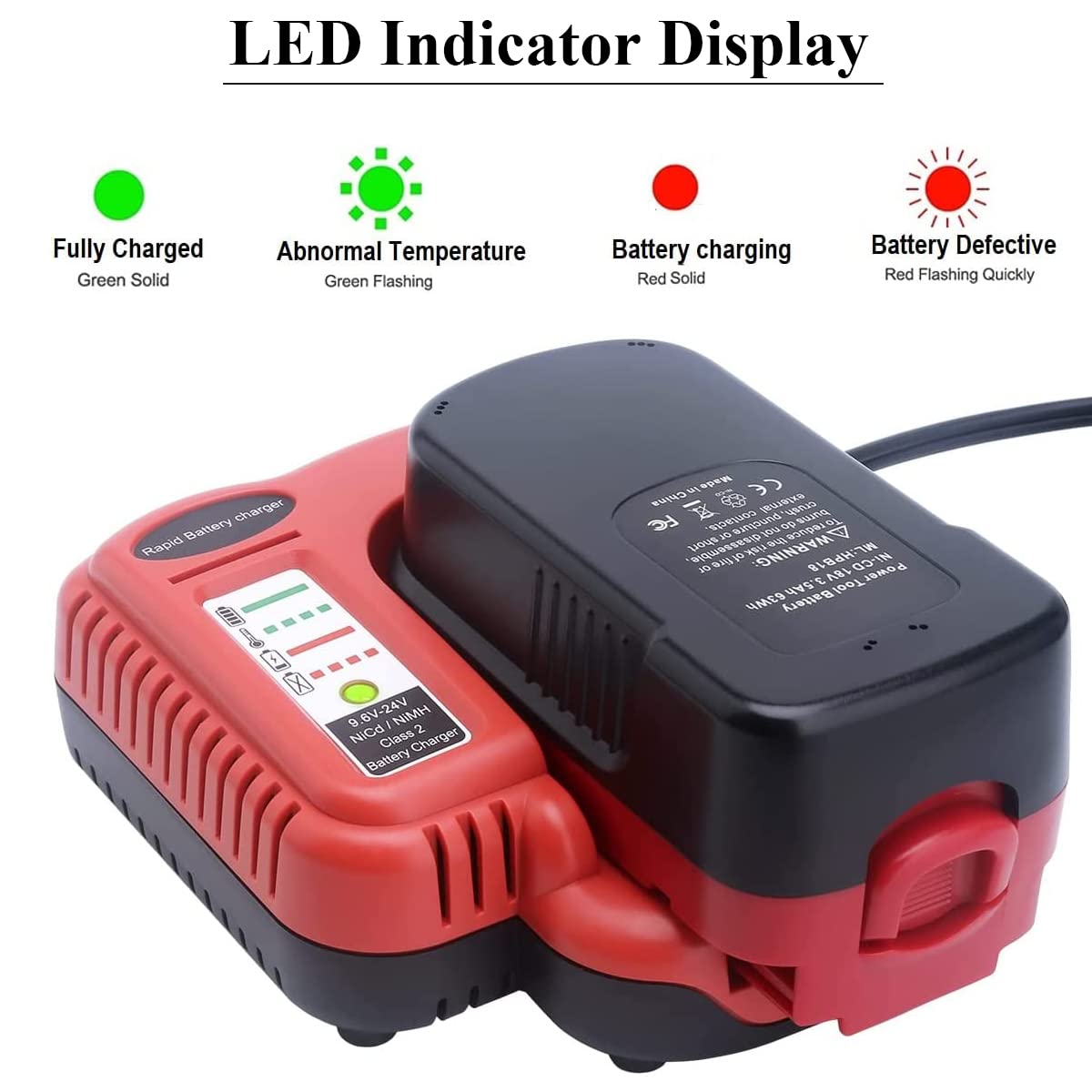 Qbmel BDCCN24 compatibility with Black+Decker packs enables simple replacement
