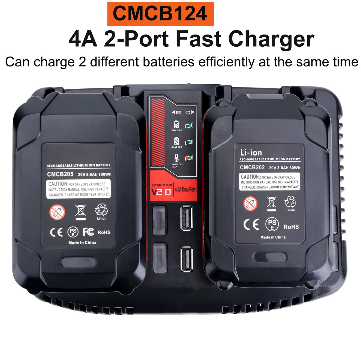 Compact design and efficient cooling on the CMCB124 charger.