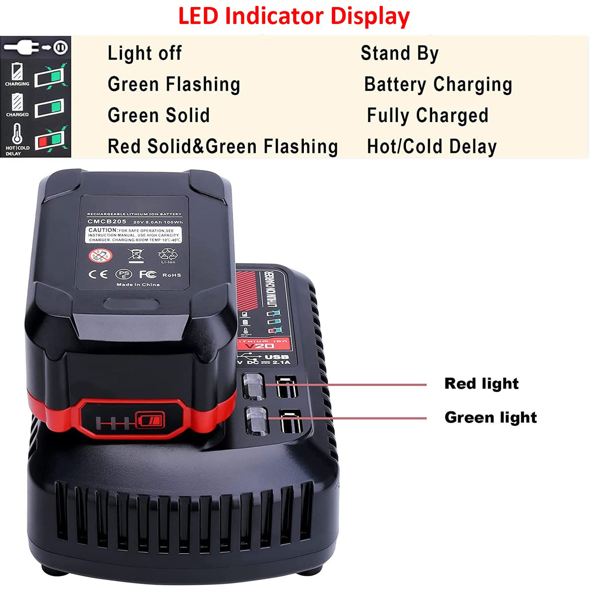 Two-battery rapid charging with the Qbmel CMCB124 for Craftsman V20.