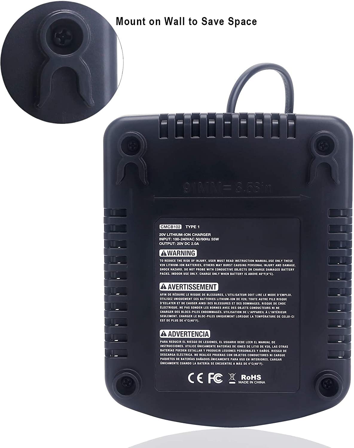 Qbmel compact 20V charger designed for portable on the go use