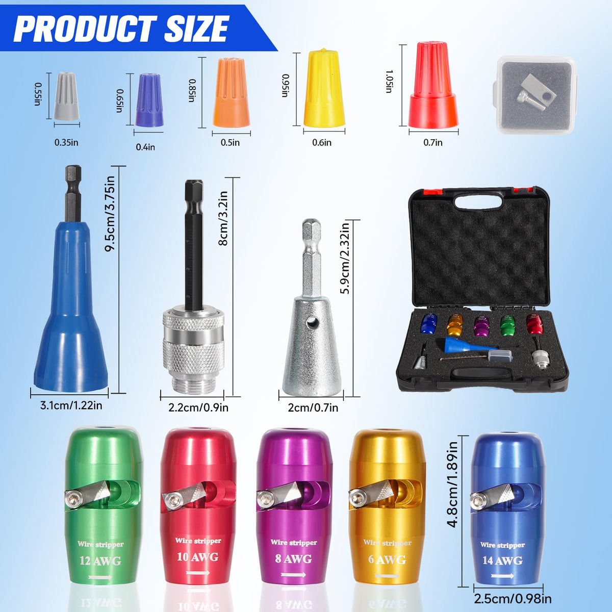 Qbonway color-coded size guide makes selecting the right tool faster.