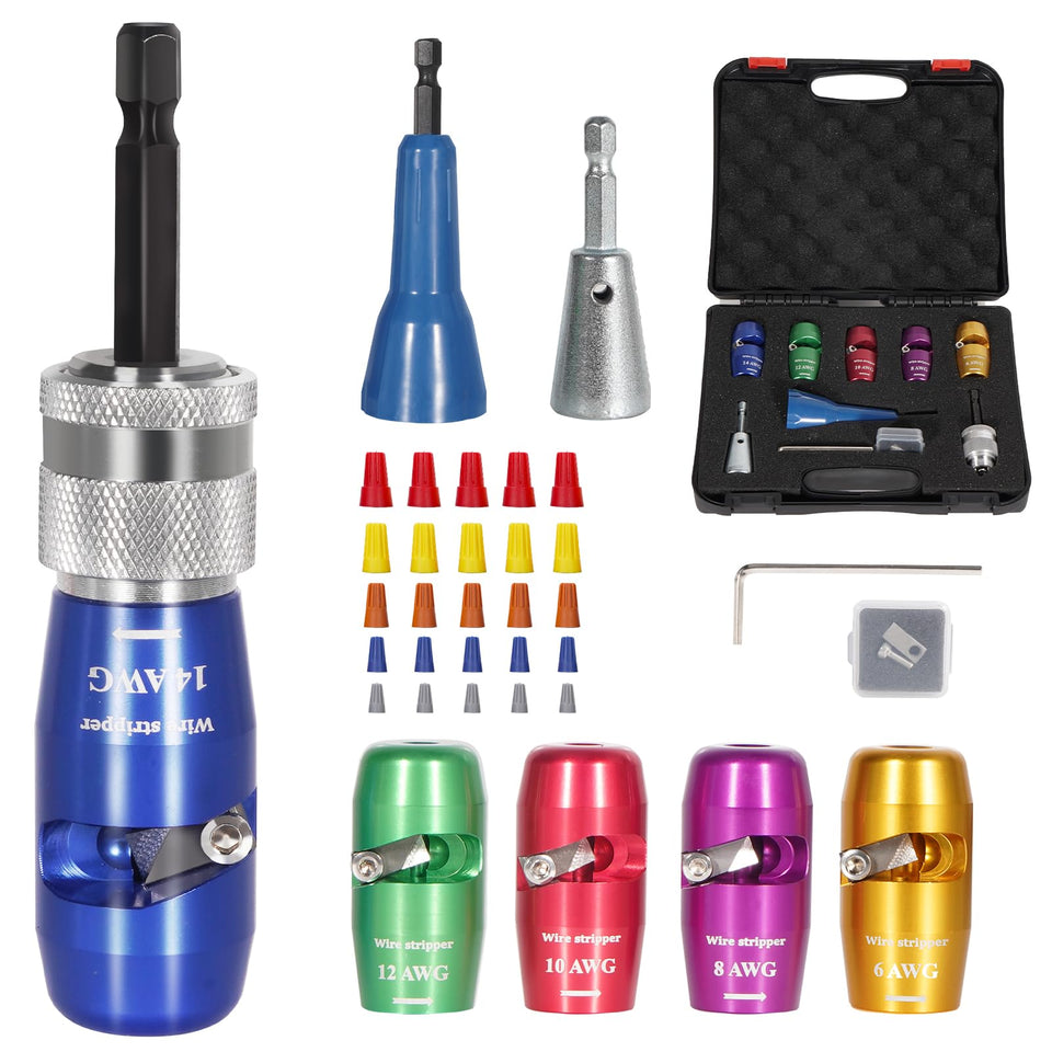 Qbonway drill wire stripper tool for efficient, ergonomic stripping during wiring projects.
