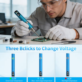 QBVPZDA 650mAh battery powers multiple soldering sessions without cords.