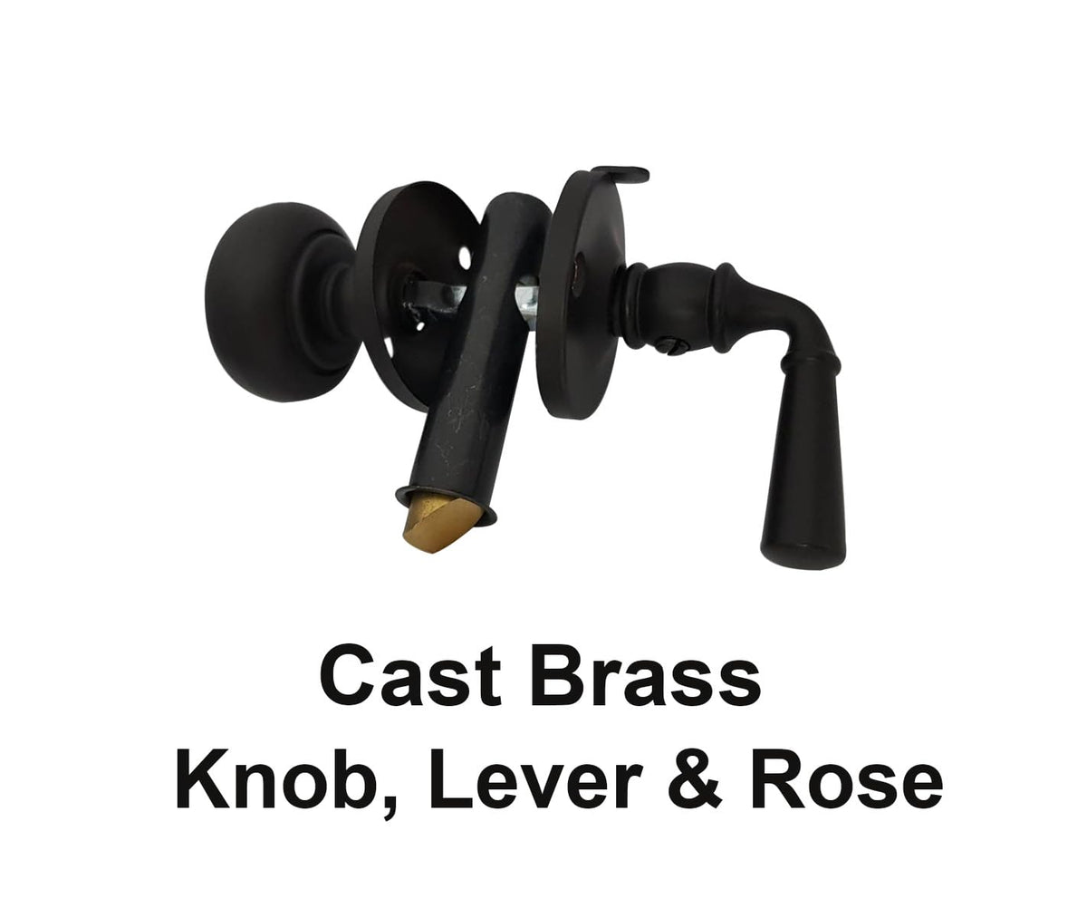 QCAA solid brass storm door latch matte black front view shows sturdy construction.