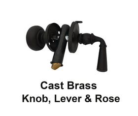 QCAA solid brass storm door latch matte black front view shows sturdy construction.