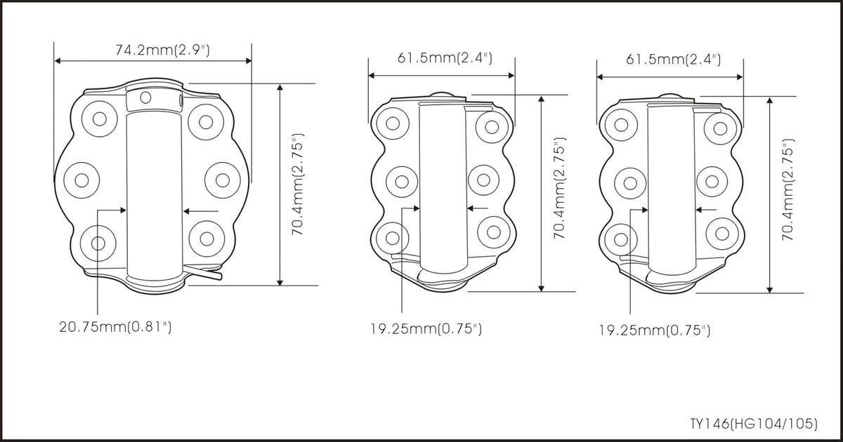 QCAA door hinges package includes two self-closing hinges and one adjustable hinge.