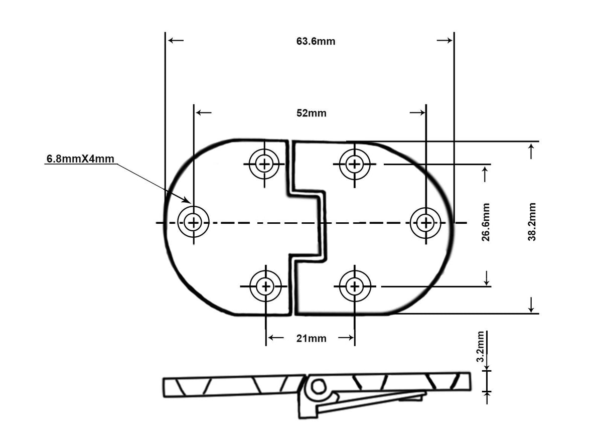 QCAA solid brass butler tray folding hinge in matte black, compact and versatile use