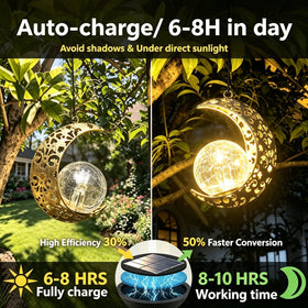 QCF moon lantern crackle-glass center diffuses soft light