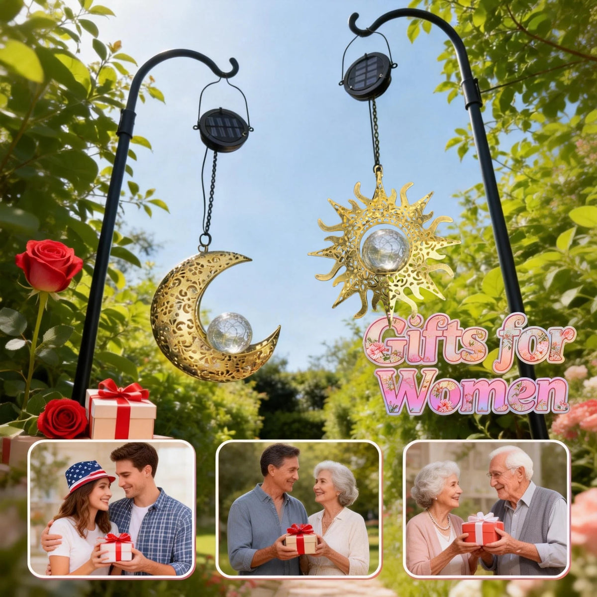 QCF night garden ambience lights highlight garden features after dark
